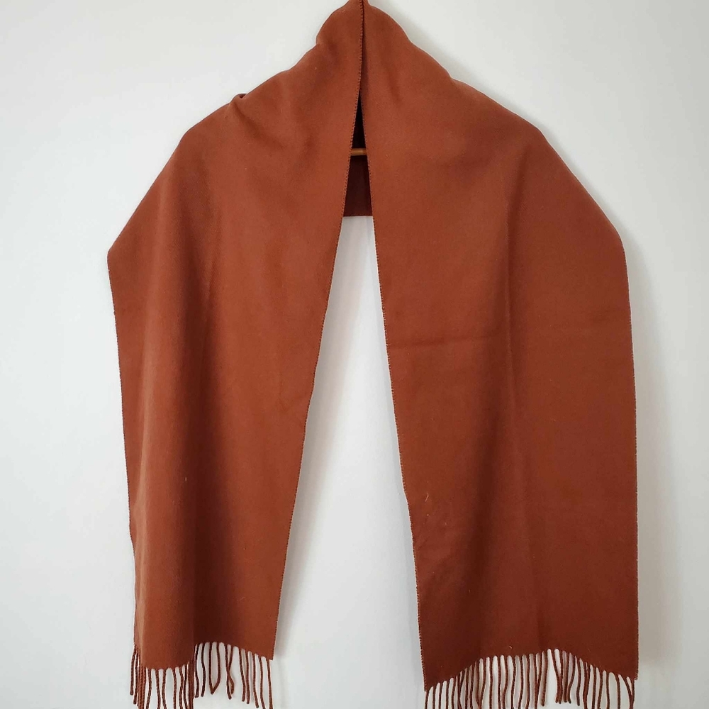 Brown 100% Cashmere Scarf made in UK